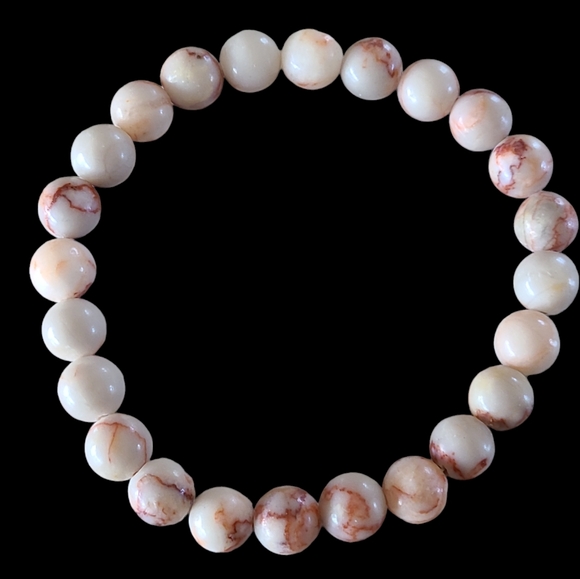 Red Picasso Gemstone Bracelet Red/White - Picture 3 of 5